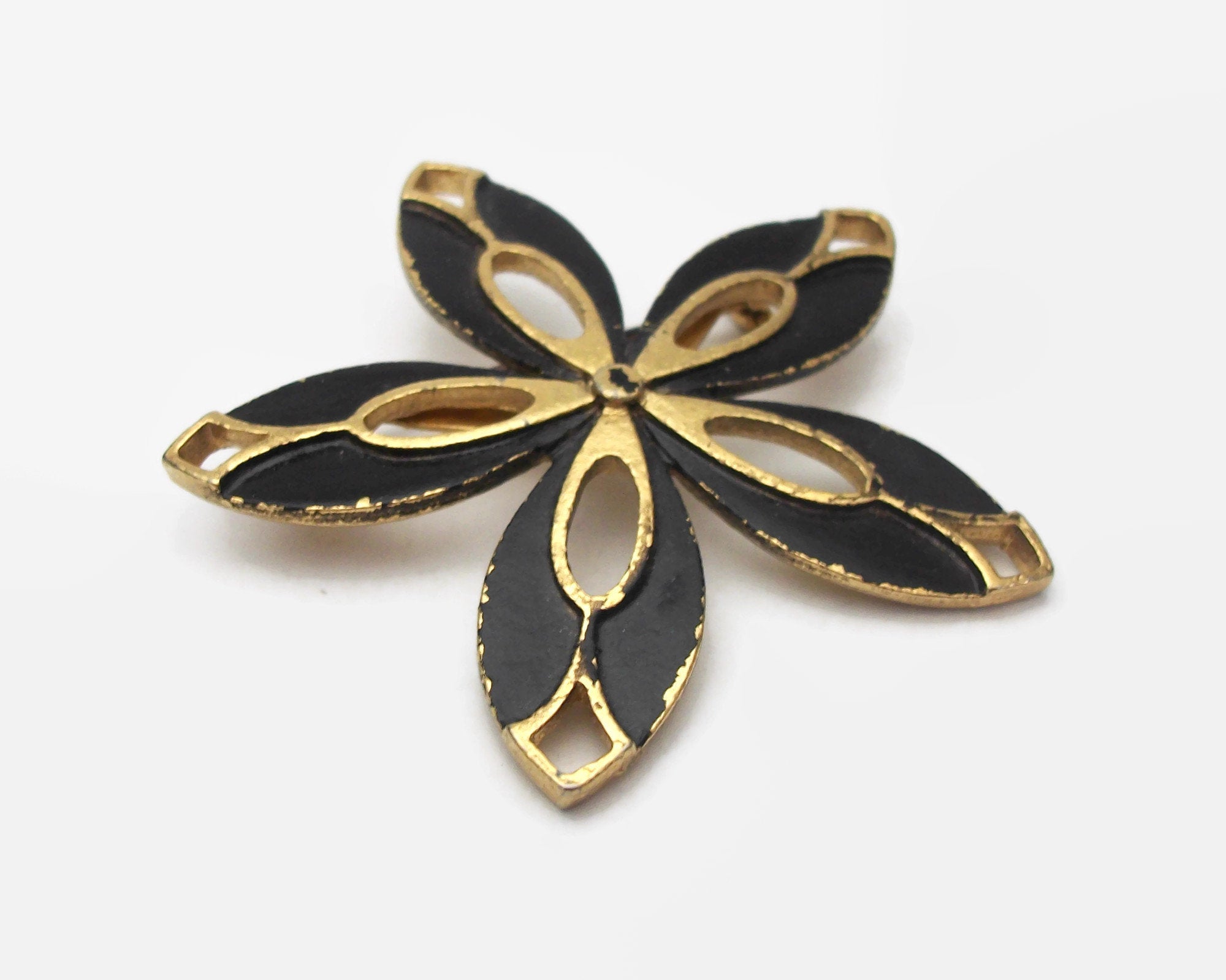 Vintage Pastel Enamel Flower Bracelet with Rhinestone Accents Gold