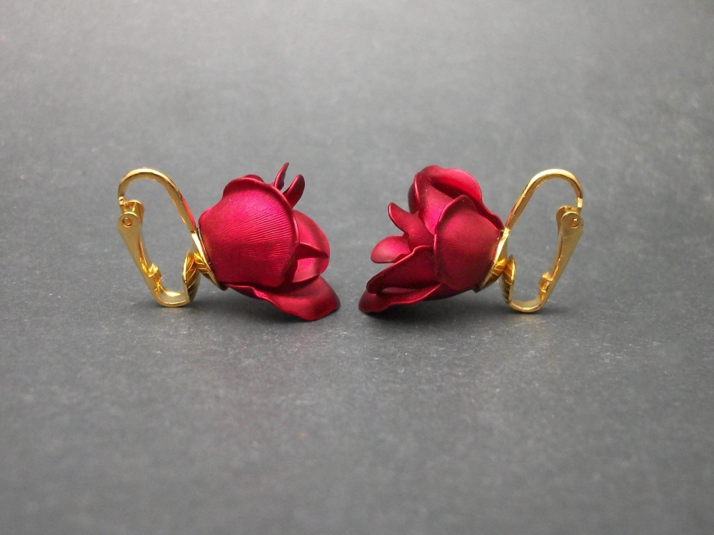 Clip on cheap earrings red