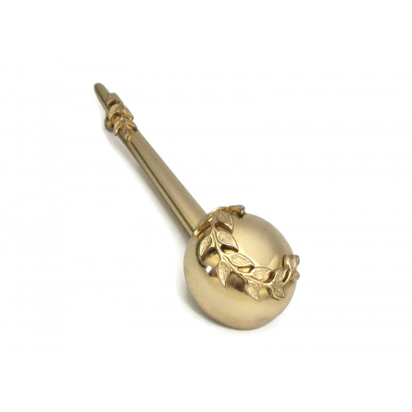 Rare signed vintage Monet Brooch Gold Scepter Bar Pin Laurel Leaves