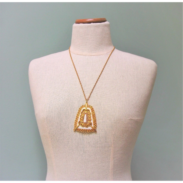 white and gold JJ Jonette pendant necklace