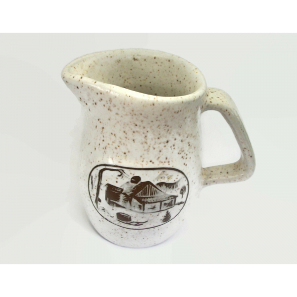 Onion River Pottery Creamer Small Pitcher Brown White Speckled Ceramic Vermont