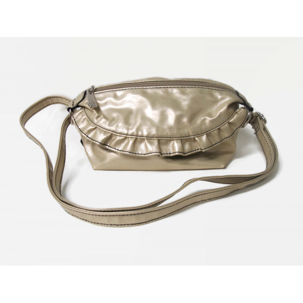 Vintage Rosetti Small Gold Purse with Ruffle Handbag Shoulder Bag Crossbody Bag