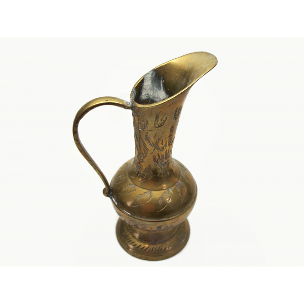Vintage Miniature Brass Pitcher Ewer Made in India Tarnished 4 inches Tall