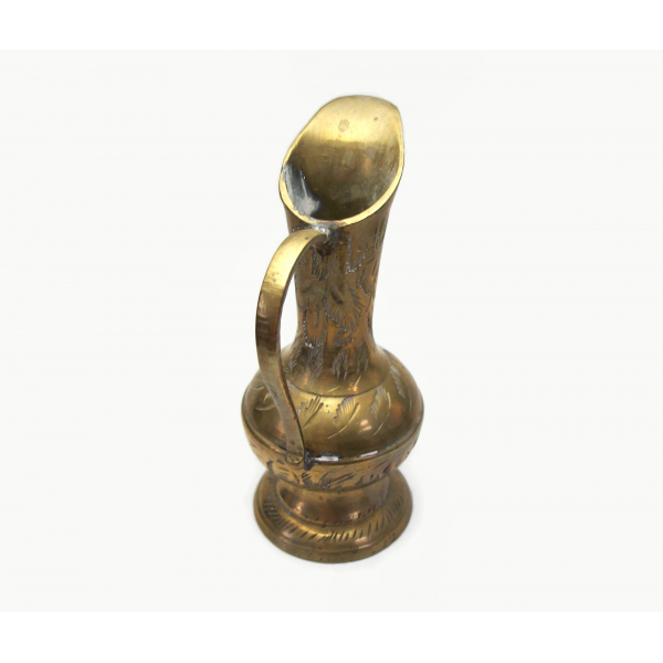 Vintage Miniature Brass Pitcher Ewer Made in India Tarnished 4 inches Tall
