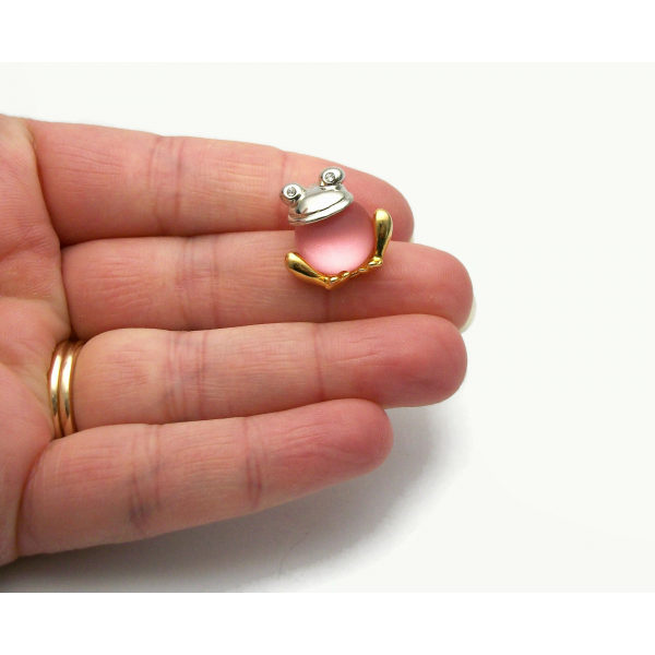 Vintage Pin Moonglow Jelly Belly Frog Pin Tie Tack Small Jewelry Lapel Pin
