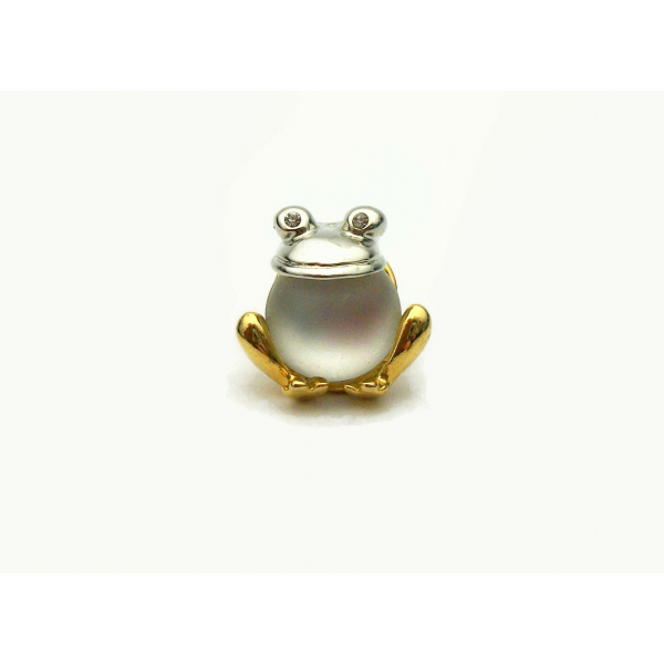 Vintage Clear Moonglow Jelly Belly Frog Pin Tie Tack Small Jewelry Lapel Pin