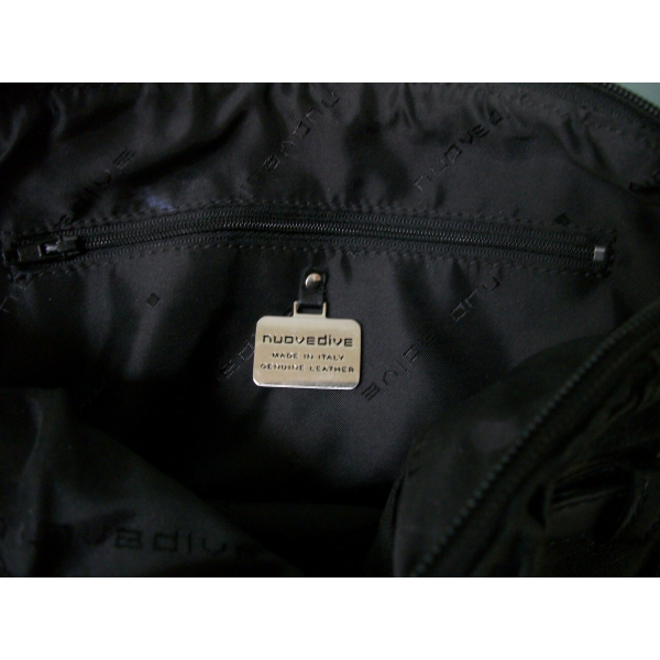 Nuovedive Black Italian Leather Handbag Shoulder Bag Crossbody Bag ...