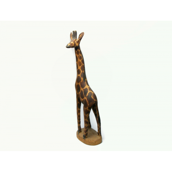 Hand Carved Giraffe Sculpture Figurine African Folk Art Home Decor 8 inches tall