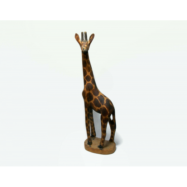 Hand Carved Giraffe Figurine Sculpture African Folk Art Home Decor 8 inches tall