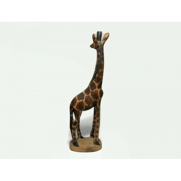 Vintage Hand Carved Wood Giraffe Figurine Statuette Sculpture Made in Africa