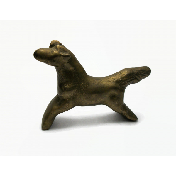 Vintage Brass Horse Figurine Primitive Sculpture Home Decor Knick Knack