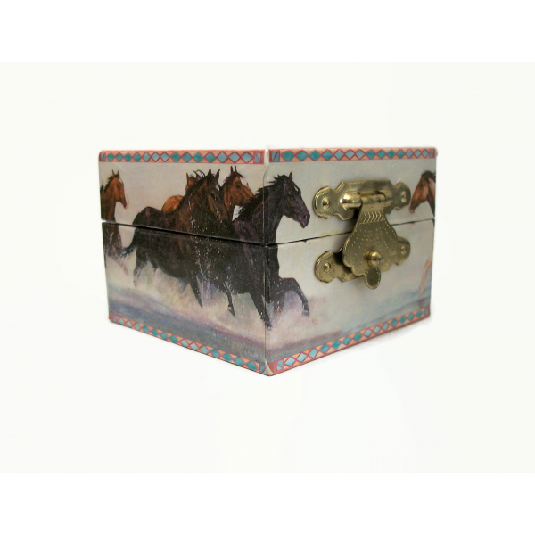 Wild Horses Themed Ring Box Small Trinket Box Enchantmints "Water Run" 2006
