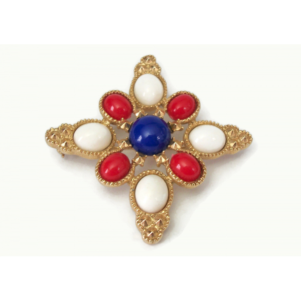 Vintage Sarah Coventry Americana Pin Brooch Red White and Blue Patriotic Pin