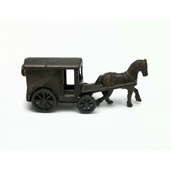 Vintage Die Cast Metal Pencil Sharpener Horse and Carriage Made in Hong Kong