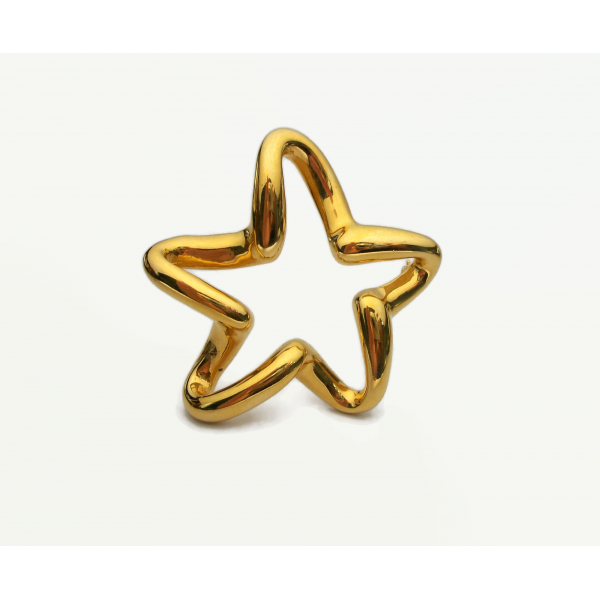 Vintage Gold State Brooch Lapel Pin Signed LR Lady Remington Celestial Jewelry