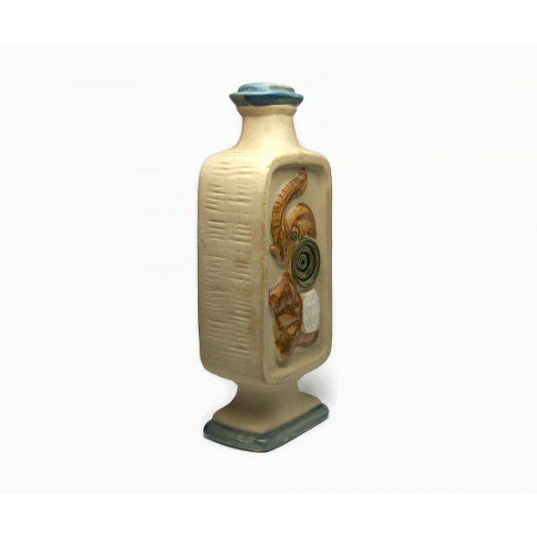 Vintage Genuine Stoneware Vase with Elephant Design Made in Japan Pottery Art