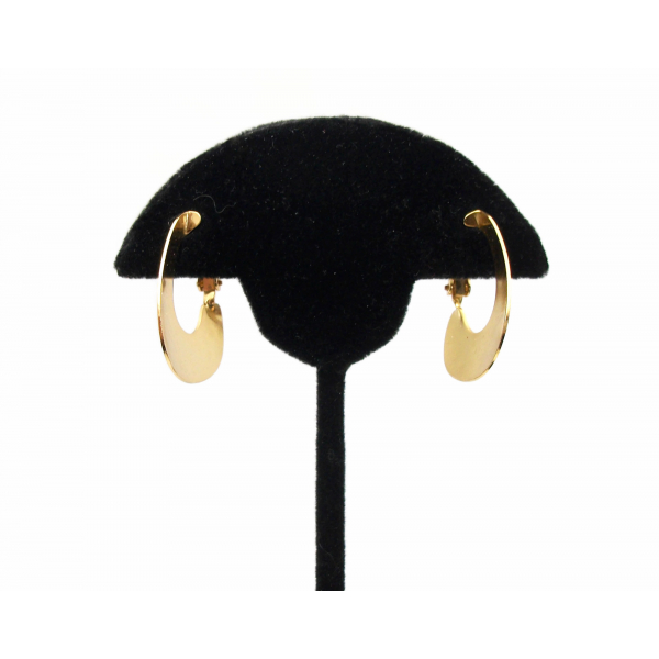 Vintage Napier Gold Hoop Clip on Earrings Lightweight
