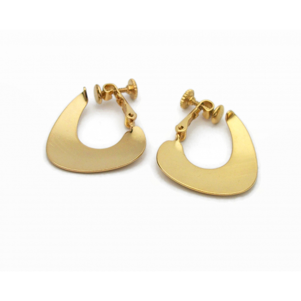 Vintage Napier Gold Hoop Clip on Earrings Lightweight