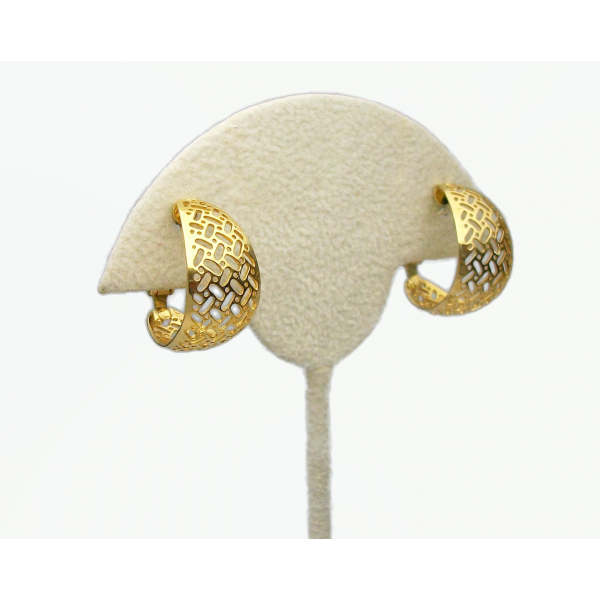 Vintage Napier Gold Filigree Hoop Clip on Earrings