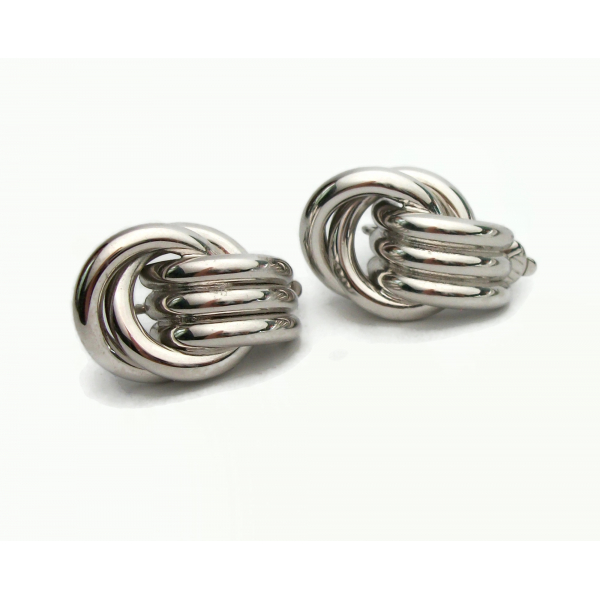 Vintage Trifari Clip on Earrings Silver Trifari Earrings