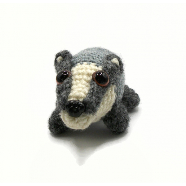 Amigurumi Badger Crochet Plushie Pocket Badger Baby Badger Stuffed Animal
