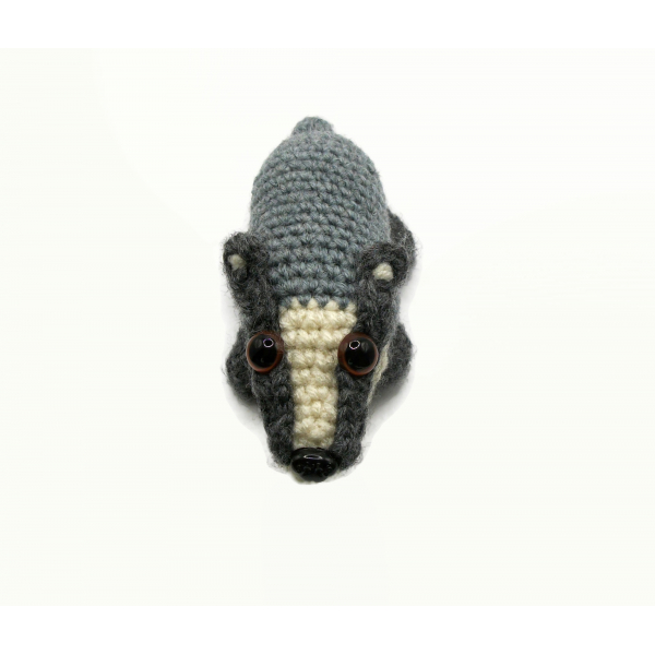 Amigurumi Badger Crochet Plushie Pocket Badger Baby Badger Animal Plushie