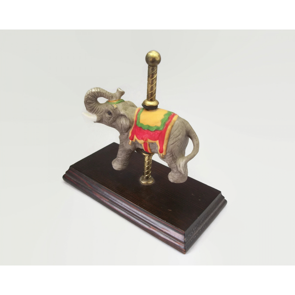 Vintage Hand Painted Porcelain Carousel Elephant Figurine Made in Taiwan