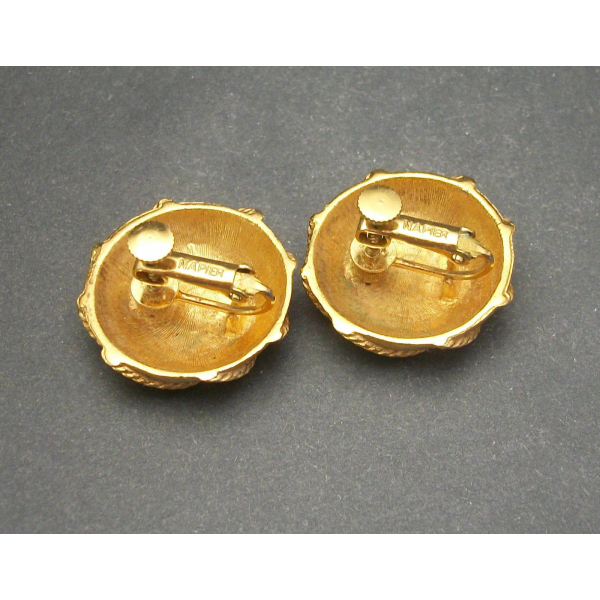 Vintage Napier Gold Clip on Earrings with Adjustable Screws 1 inch ...