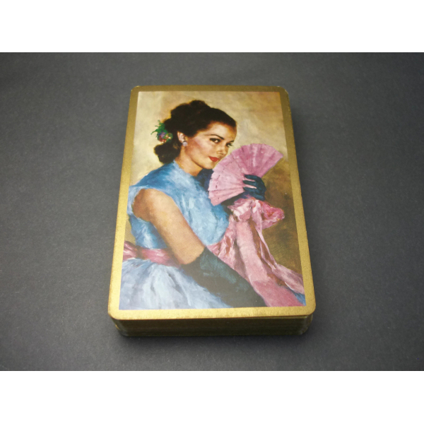Vintage Congress Standard Playing Cards Spanish Lady Woman with Lace Fan