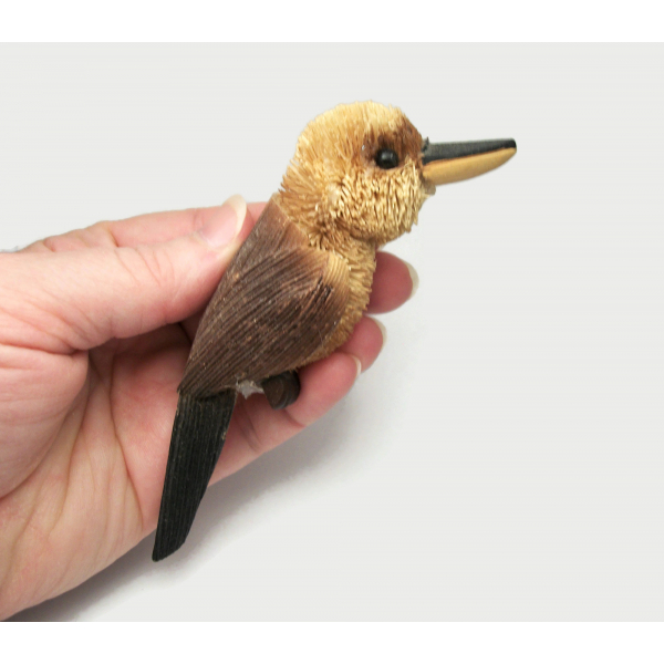 Vintage Bottle Brush and Corn Husk Kookaburra Bird Magnet Refrigerator Magnet
