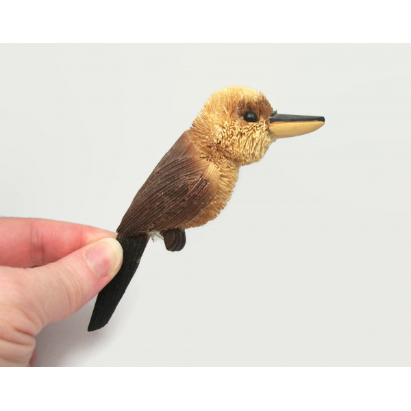Vintage Bottle Brush and Corn Husk Kookaburra Bird Magnet Refrigerator Magnet