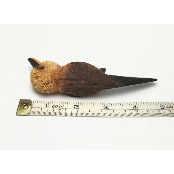 Vintage Bottle Brush and Corn Husk Kookaburra Bird Magnet Refrigerator Magnet