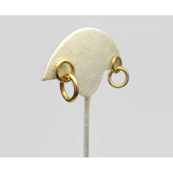 Vintage Dama Gold Rings Earrings Small Hoop Dangle Earrings Minimalist Geometric