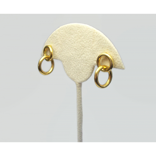 Vintage Dama Gold Rings Earrings Small Hoop Dangle Earrings Minimalist Geometric