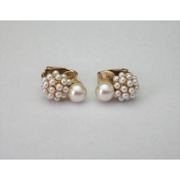 Vintage Dainty Pearl Clip on Earrings Small Wedding Bride Bridal Jewelry