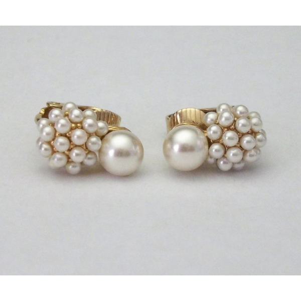 Vintage Dainty Pearl Clip on Earrings Small Wedding Bride Bridal Jewelry