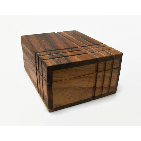 Vintage Wood Box of Puzzle Blocks Wooden Puzzle Toy Game Home Decor