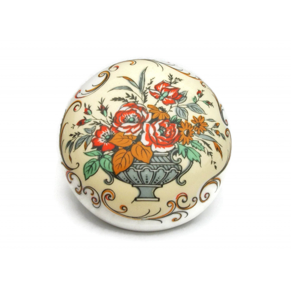 Vintage Sandford Fine Bone China Trinket Box Made in England Floral Flower