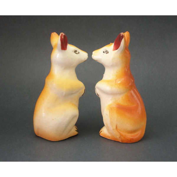 Vintage 50s Ceramic Kangaroo Salt and Pepper Shakers Made in Japan Kitchen Decor