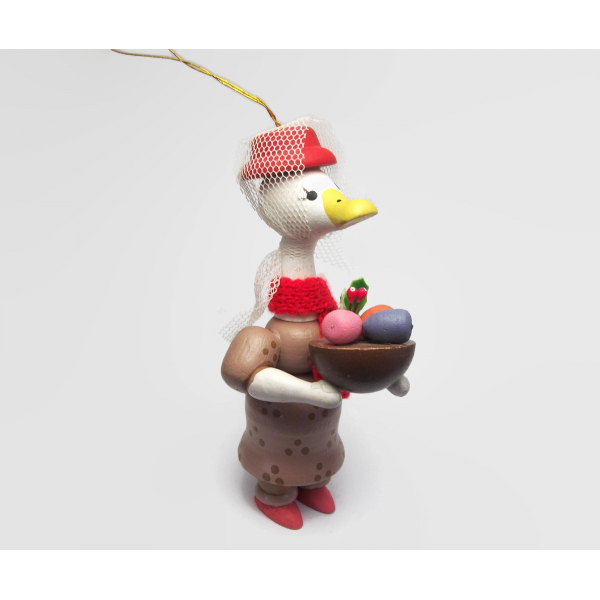 Vintage Wood Goose or Duck Christmas Ornament Animal Holiday Decor