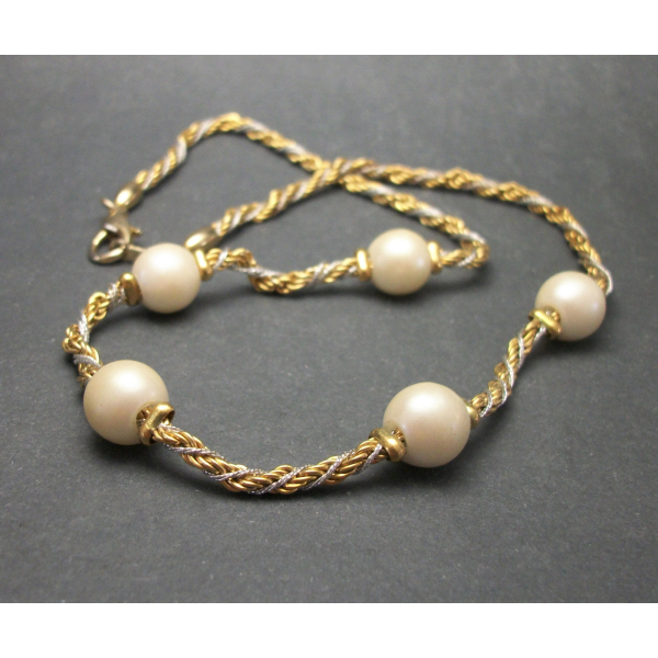 Vintage Rope Chain Twist Necklace with 