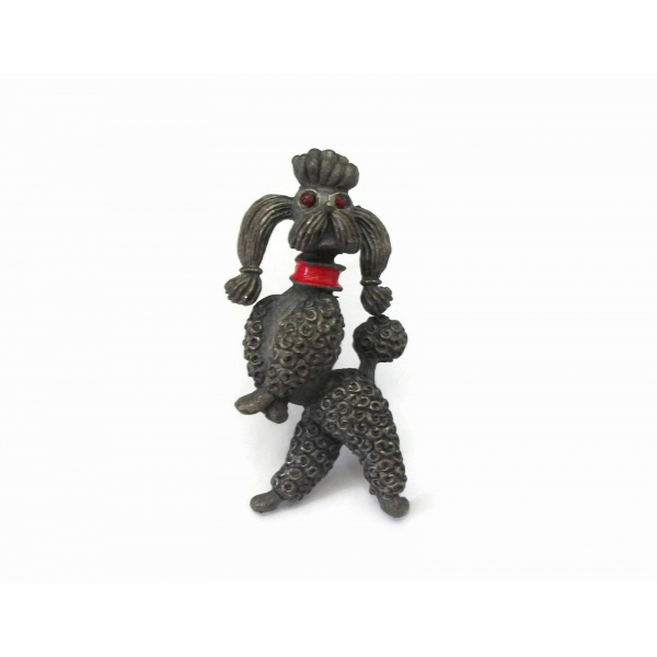 Vintage J.J. Jonette poodle brooch dog lapel pin
