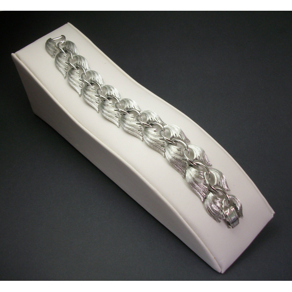 Vintage 1950s Lisner Silver Bracelet Mid Century Designer Jewelry Signed