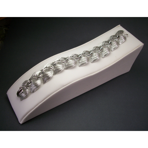 Vintage 1950s Lisner Silver Bracelet Mid Century Designer Jewelry Signed