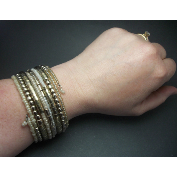 One Piece Stackable Bangle Bracelet Connected 9 in 1 Bangle