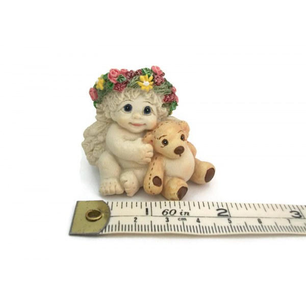 Vintage 1996 Dreamsicles Figurine Baby Angel Cherub with Teddy Bear "Playmates"