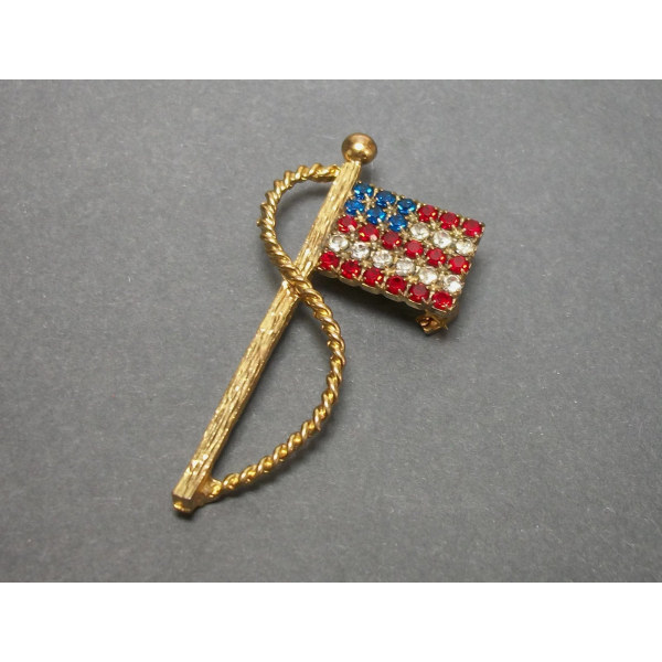 rhinestone American flag pin