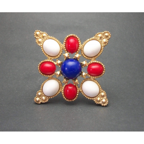 Sarah Coventry red white and blue Americana brooch pin