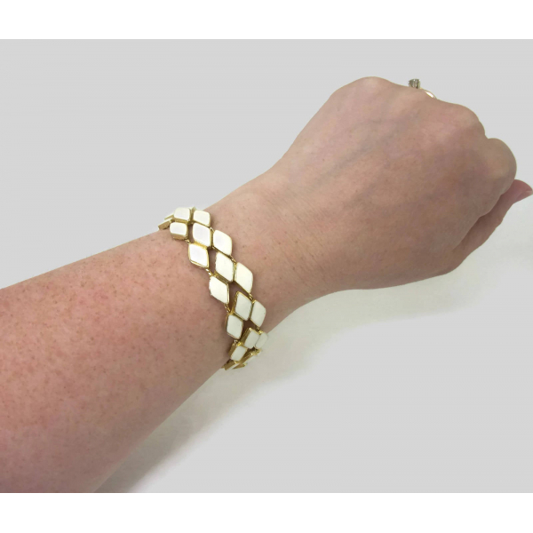 Designer Vendome women's bracelet cream white and gold