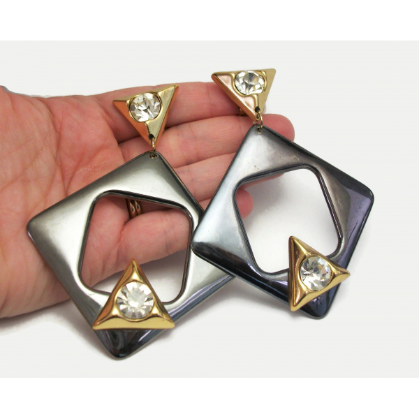 Huge lightweight geometric statement earrings